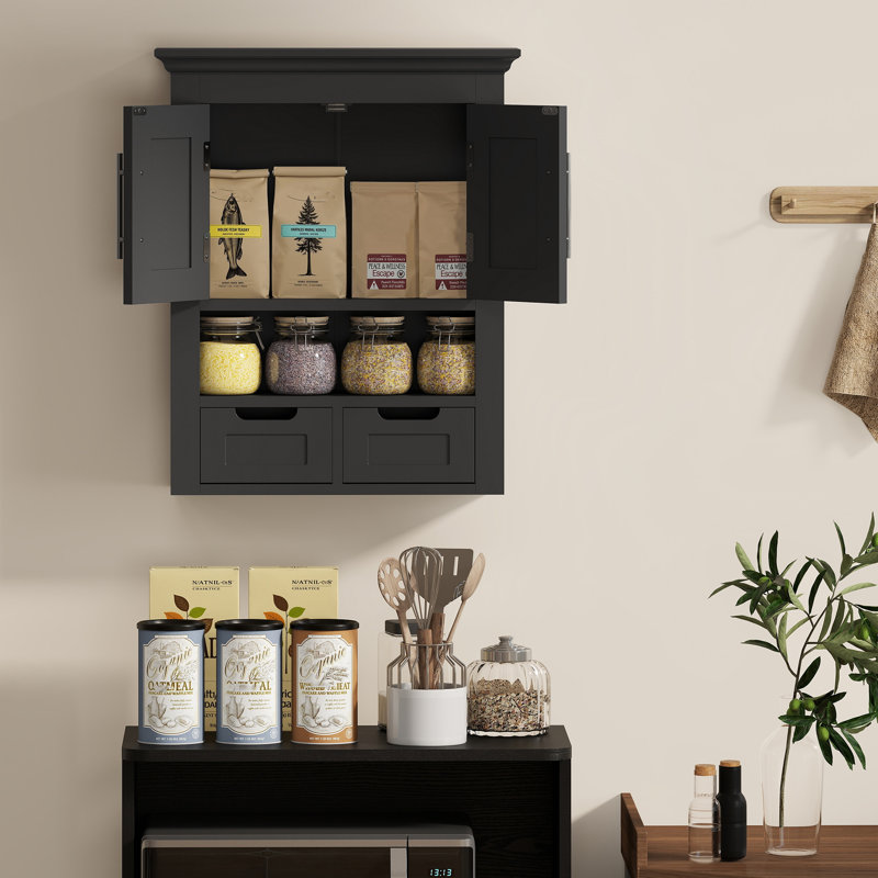 Armoire murale de salle de bain avec Ã©tagÃ¨re, blanche, Matte Black
