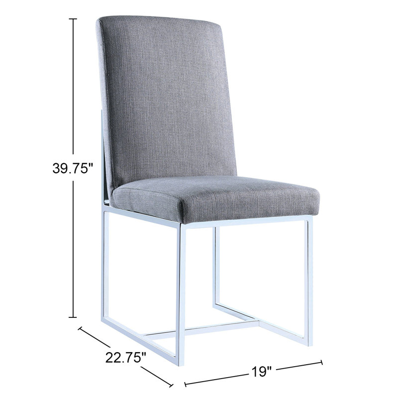 2 chaises de salle à manger rembourrées grises avec un support en métal élégant - et une élégante structure de 2