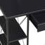 Bureau noir avec tablettes ouvertes et huche-863243324