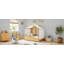 Structure de lit simple pour enfants avec toit, rideaux, garde-corps et rangement, style plancher Montessori, assemblage facile-49669494