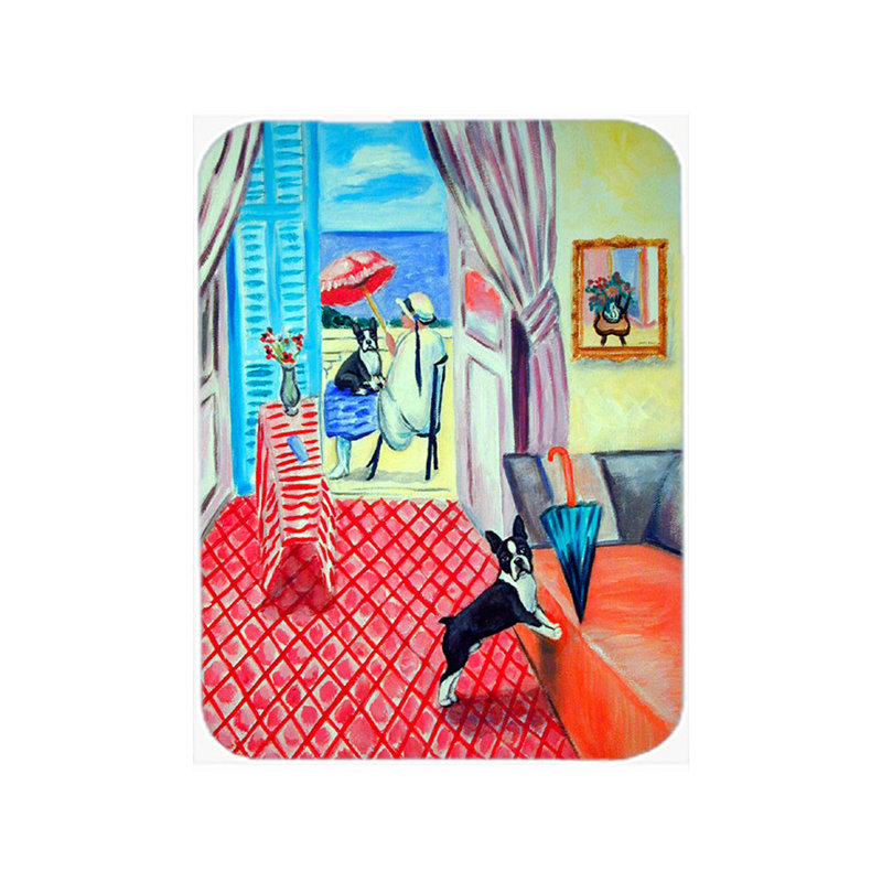 Lady with Her Boston Terrier - planche à découper en verre