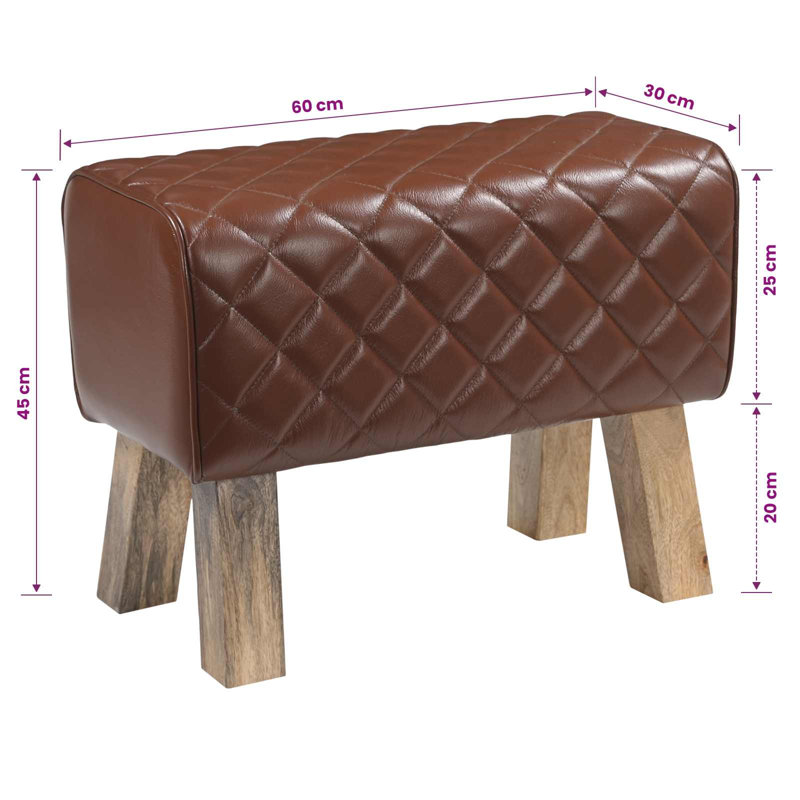 Upholstered Bench, 45cm H x 60cm L x 30cm D