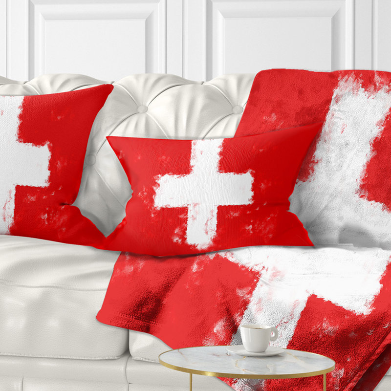 Coussin décoratif imprimé drapeau de la Suisse - cartes et drapeaux
