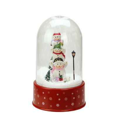 11.75" Lighted Musical Snowmen Christmas Snow Globe Glittering Snow Dome