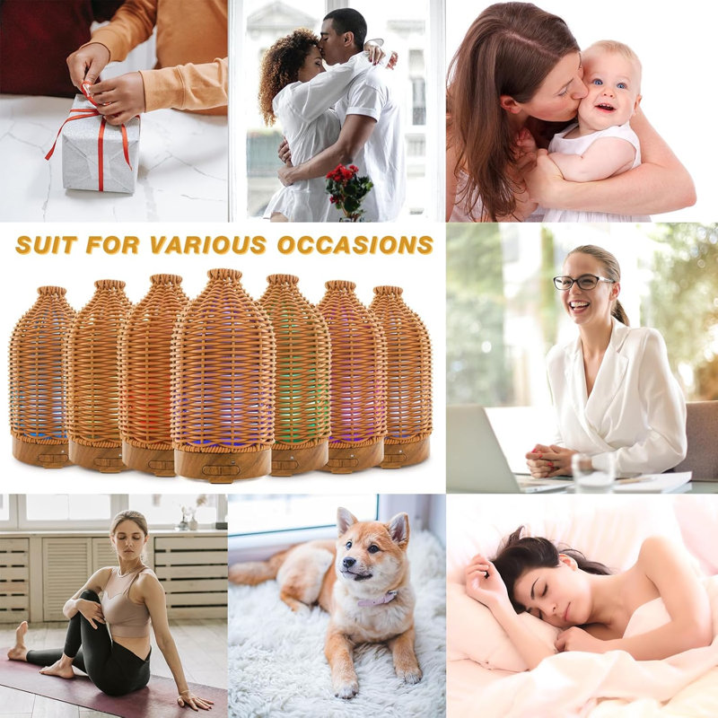 Essential Oil Diffuser - Multifunction Aromatherapy Diffuser,Tan
