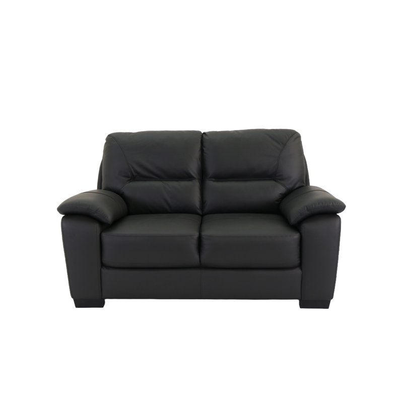 Nafissa 3+2 Sofa Set Genuine Leather, Black
