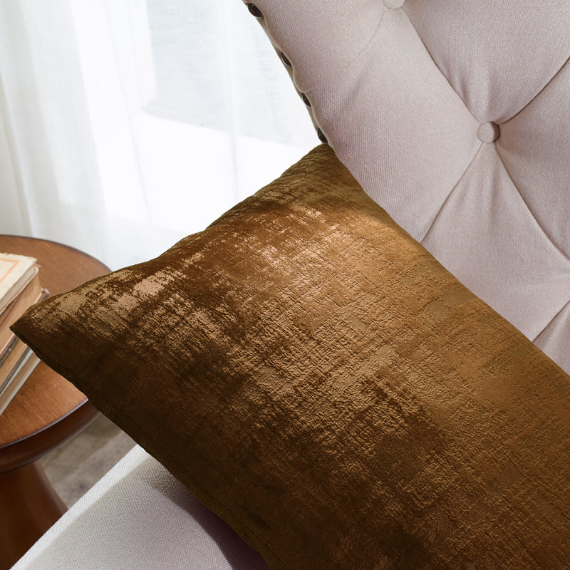 Rectangular Lumbar Cushion Cover, Tobacco Brown