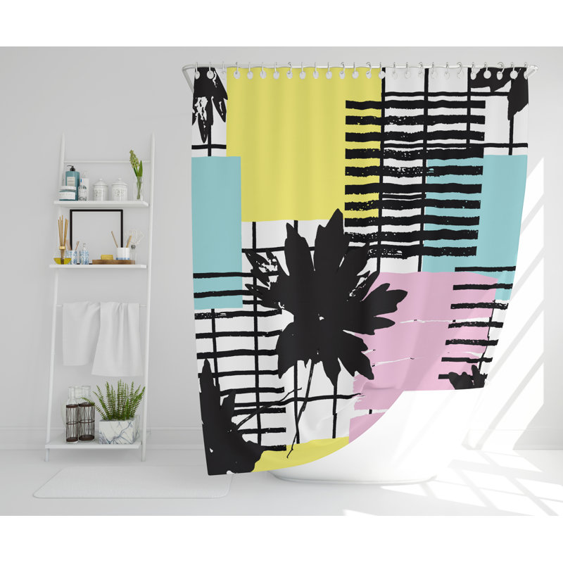 Flinn Polyester Shower Curtain Set, 168cm H x 168cm W