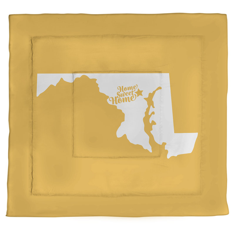 Modern & Contemporary Polyester Percale Comforter, Queen Comforter, Yellow