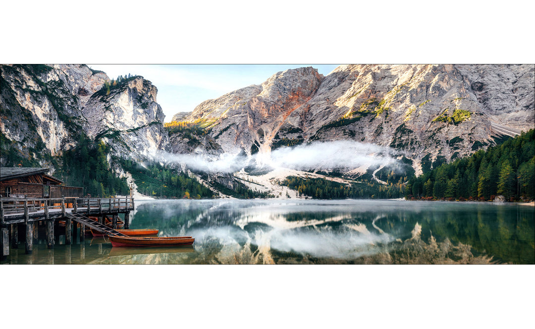 Wildsee IV – Rahmenloser Panorama-Kunstdruck auf Floatglas