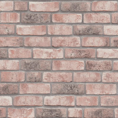 The Bricks and More Weathered Walls Motif 10.05m x 53cm Matte Wallpaper Roll
