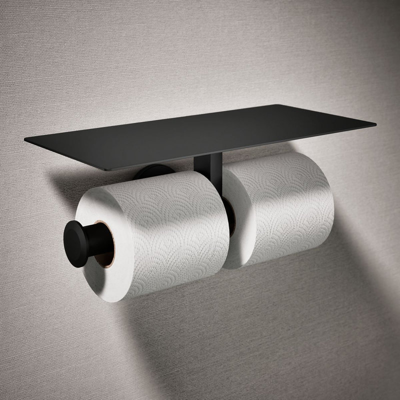 Porte-papier hygiénique double avec composants ™, Noir mat