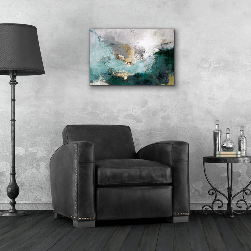 Art mural en verre Wrought Studio «Arctic Green Variation» par Incado, H 16 po x l 24 po x P 0,2 po