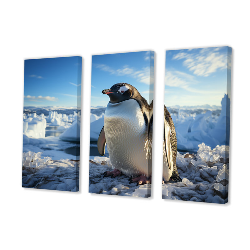 «Penguin Waddle Of Elegance», ensemble de reproduction d'art mural pingouin, H 40 po x l 60 po