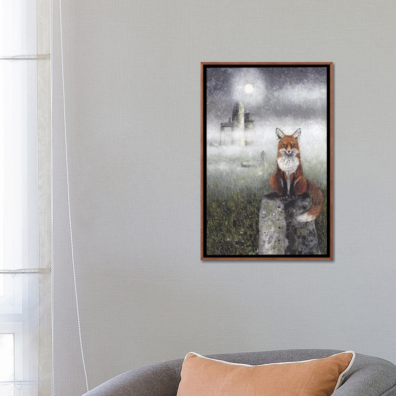 « Optimiste » par Maggie Vandewalle-reproduction d’art, Toile avec cadre en bois brun classique, H 26 po x l 18 po x P 1,5 po