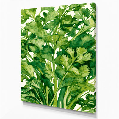 "Watercolor Botanical 67", art mural sur toile verte