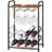 Jaydalin 8 Bottle Floor Wine Bottle & Glass Rack in Brown