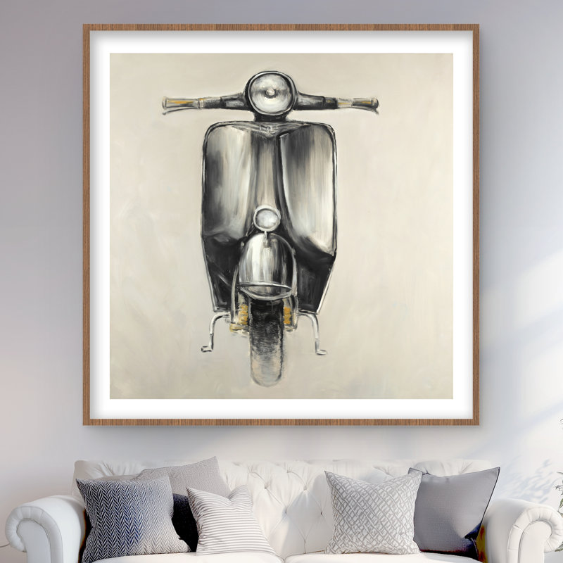 Petit imprimé rétro de transport de vélocité noir | Décoration intérieure, H 48 po x l 48 po
