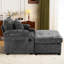 Fauteuil surdimensionné en chenille avec, conversion de lit, porte-gobelets intégrés et charge pour se détendre à la maison, tissu confortable, repose-pieds à 90 degrés, rangement dans la chambre à coucher-120914239