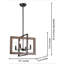 Valentin 4-Light 18.1'' Square Chandelier with Wood Accents