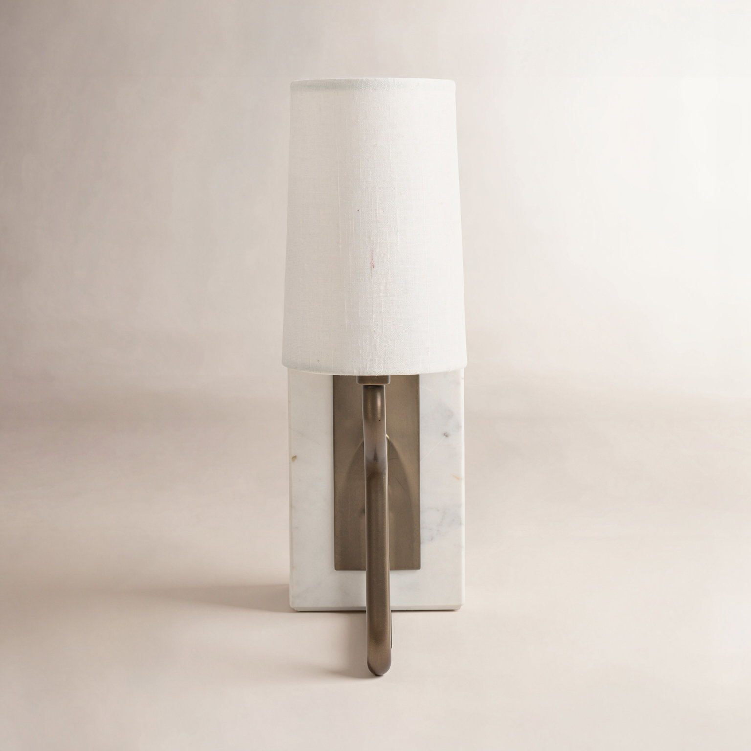 Calla Bookshelf Lamp, White Marble