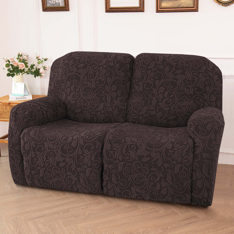 Housse tricotée pour fauteuil inclinable en jacquard, Polyester brun
