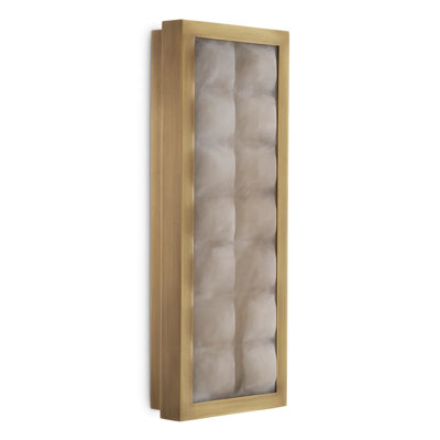 Wall Lamp Cabildo Antique Brass Finish Alabaster
