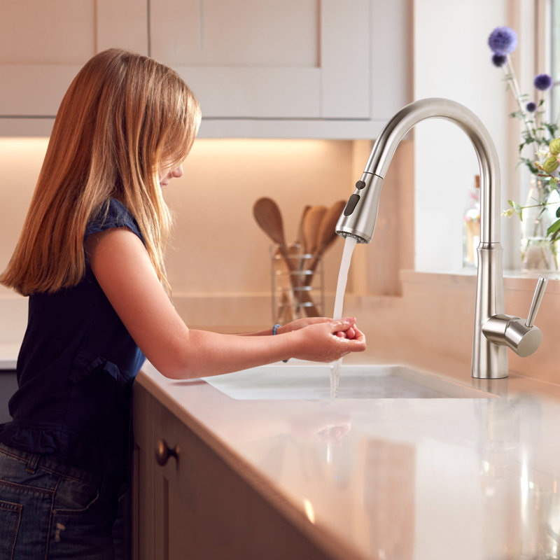 IVIGA Pull Down Kitchen Faucet with Soap Dispenser