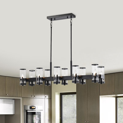 Lustre carré / rectangulaire à 10 lumières pour îlot de cuisine