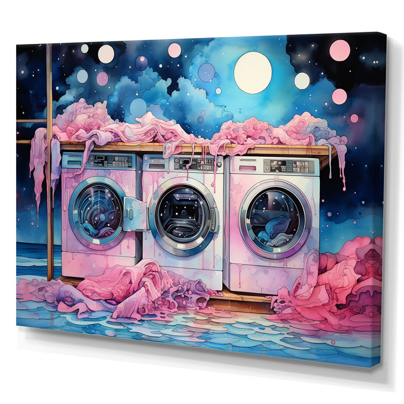 «Rose Laundry Machine Escapade 4», art mural, H 32 po x l 24 po x P 1 po