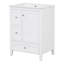 Meuble-lavabo de 24 po avec rangement, tablette réglable, panneau de fibres à densité moyenne et bois d'hévéa, cloisons amovibles-1594057034