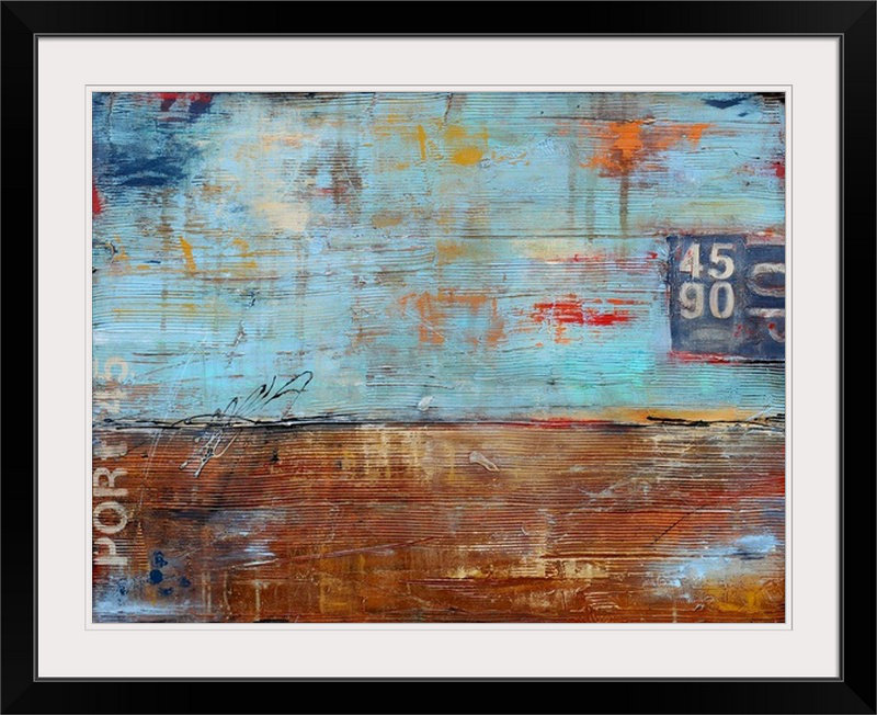«Port 45» par Talmay, impression, Cadre noir, H 26 po x l 32 po x P 1 po