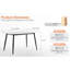 Table de salle à manger moderne rectangulaire de 1,4 m avec base en métal unique pour la cuisine et les autres pièces, plateau de table en céramique frittée blanche, coin chauffant, rayé et arrondi, pieds en or noir, look minimaliste, rapide-1064064649