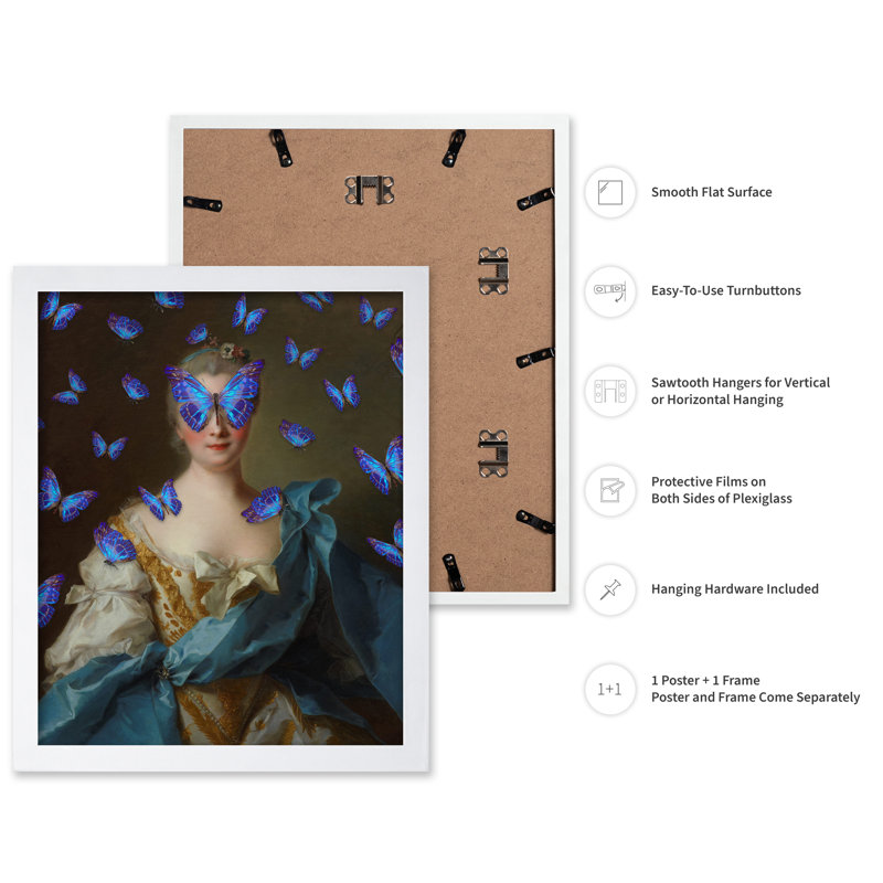 Portrait altéré de madame de La Porte, 11"H x 14"W, Poster, White Framed