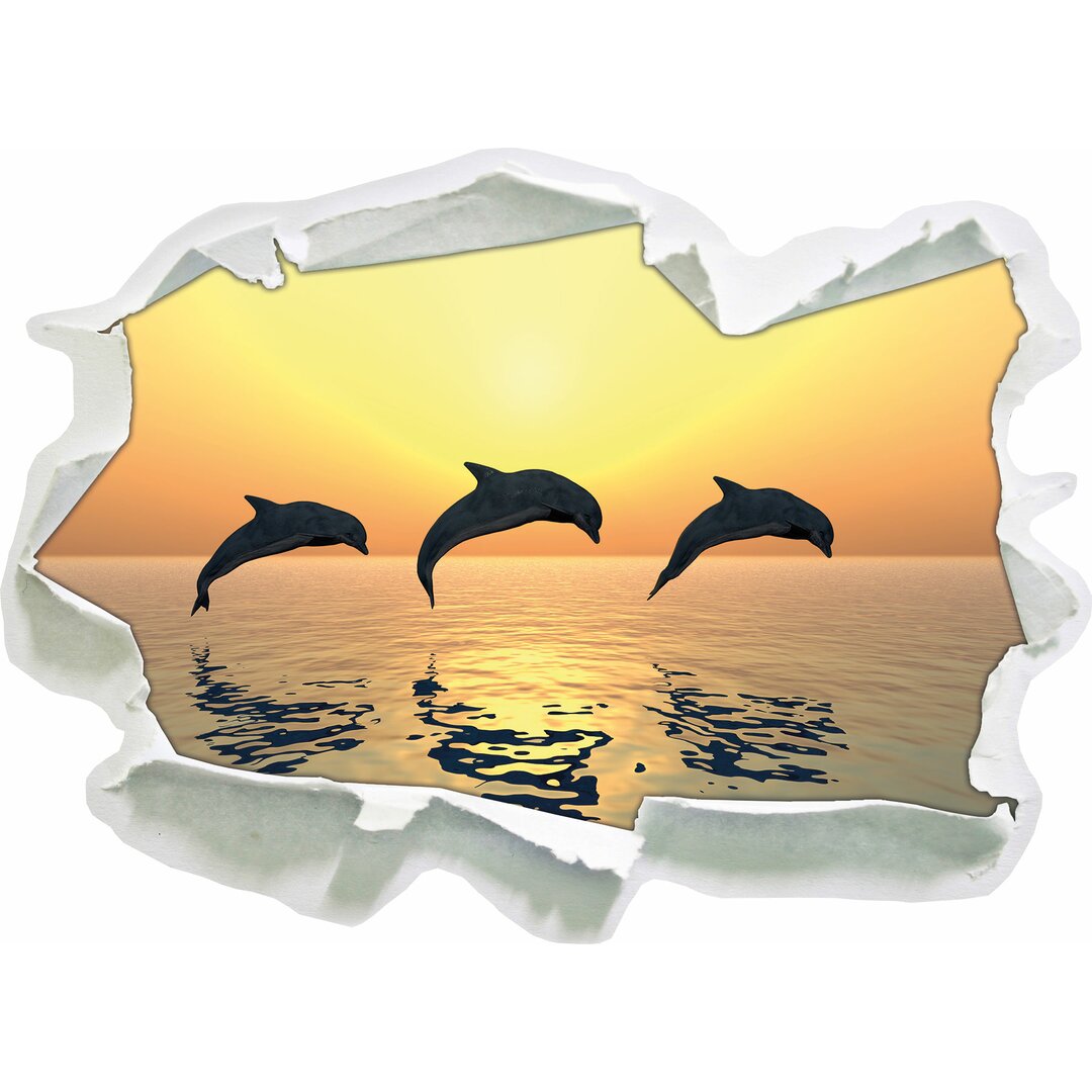 Wandaufkleber Dolphins at Sunset