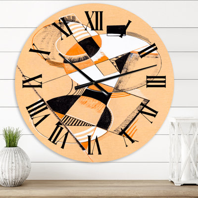 Horloge murale moderne Compositions géométriques colorées V