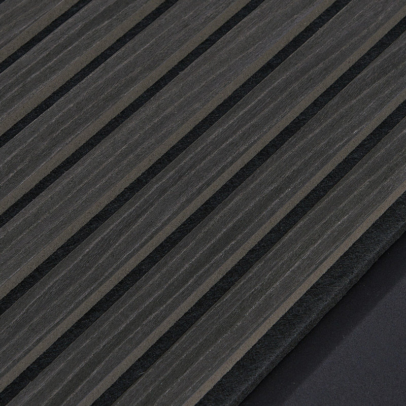 Panneaux muraux acoustique 94,5 po x 12,6 po en bois d'ingénierie, Noir, noir, noir, noir