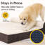 Lit pour chien Braham Jumbo - Mousse à mémoire de forme de 7 po d'épaisseur avec coussin, housse amovible et doublure imperméable