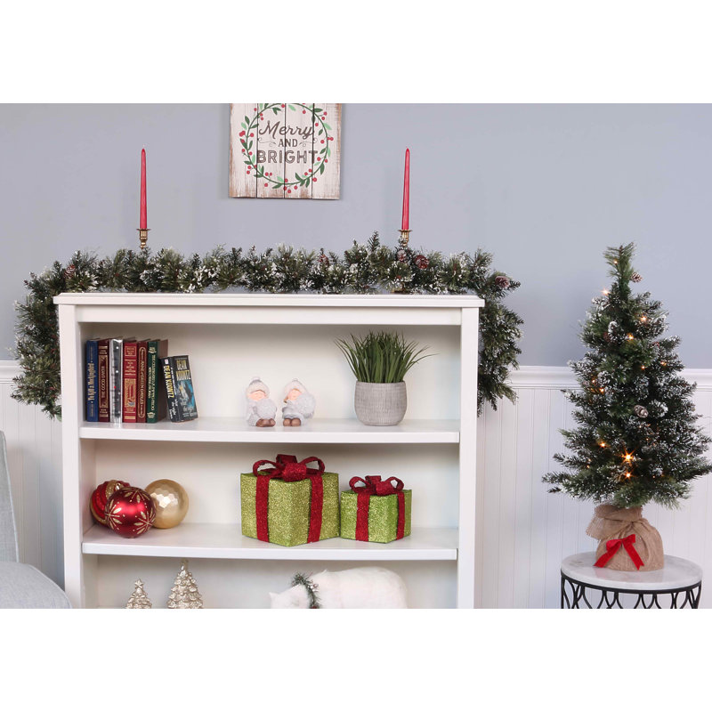 Arbre de Noël vert 3 'avec 35 lumières Glittery Bristle