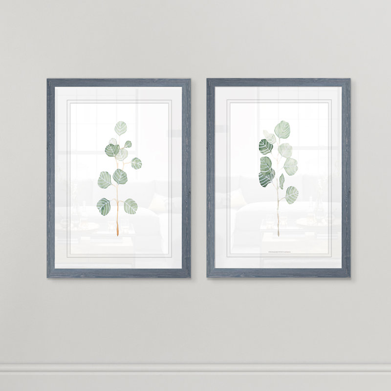 « mouse eucalyptus branch i » par vincent van gogh-2 pièces, ensemble de 2 reproductions d’art sur image, Blanc