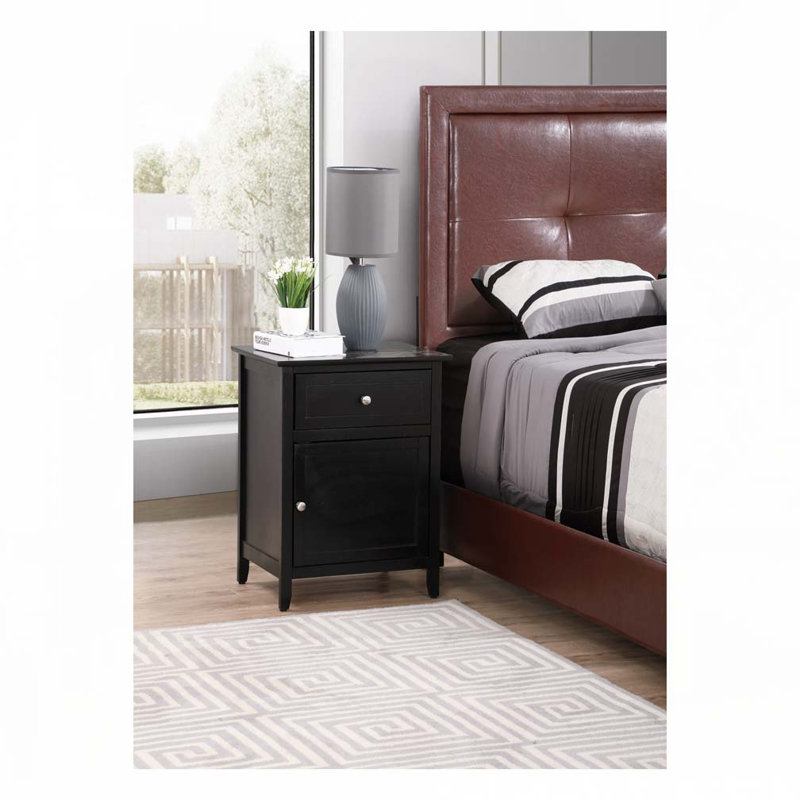 Elegant Nightstand, Black