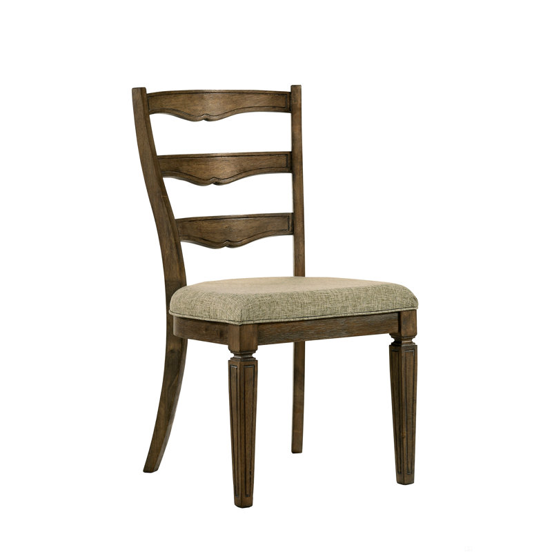 Ensemble de 2 chaises d'appoint en tissu et chêne vieilli