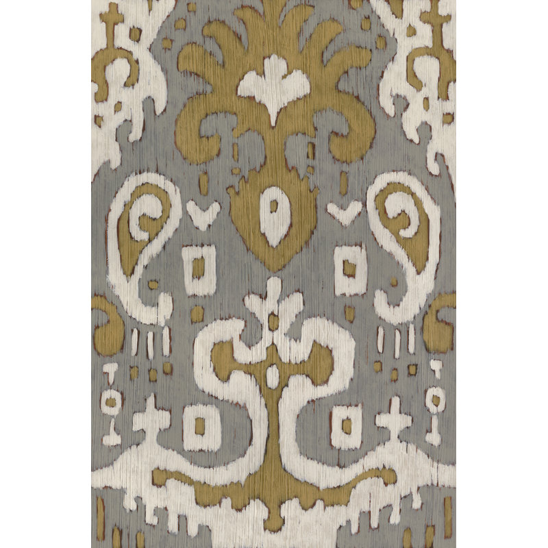 Ochre Ikat I - Wrapped Canvas Print, 46cm H x 30cm W x 3.8cm D
