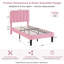 Lit plateforme rembourré en velours amélioré avec tête de lit réglable, conception renforcée et silencieuse, aucun sommier tapissier requis, support de lattes en bois robuste, assemblage facile-618794008-623717986