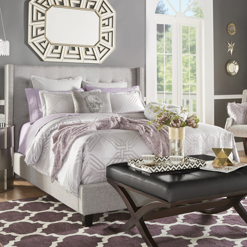 Kaster Upholstered Bed, Full, Pewter Gray Linen