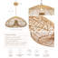 Luminaire suspendu en rotin Abyssal - Grand globe brun naturel 1 lumière poli tissé à la main à intensité variable pour îlot de cuisine, cuisine, salle à manger, salon, chambre à coucher ou couloir de style moderne, campagnard et bohème
