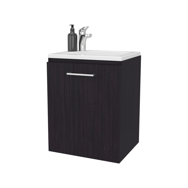 Meuble-lavabo avec lavabo intégré Haigleer Creek, wengé