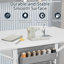 Table de bricolage pliable avec rangement, table de couture mobile avec 2 tablettes et poche latérale, table pliante Home Hobby pour salle de bricolage, hauteur réglable, blanc