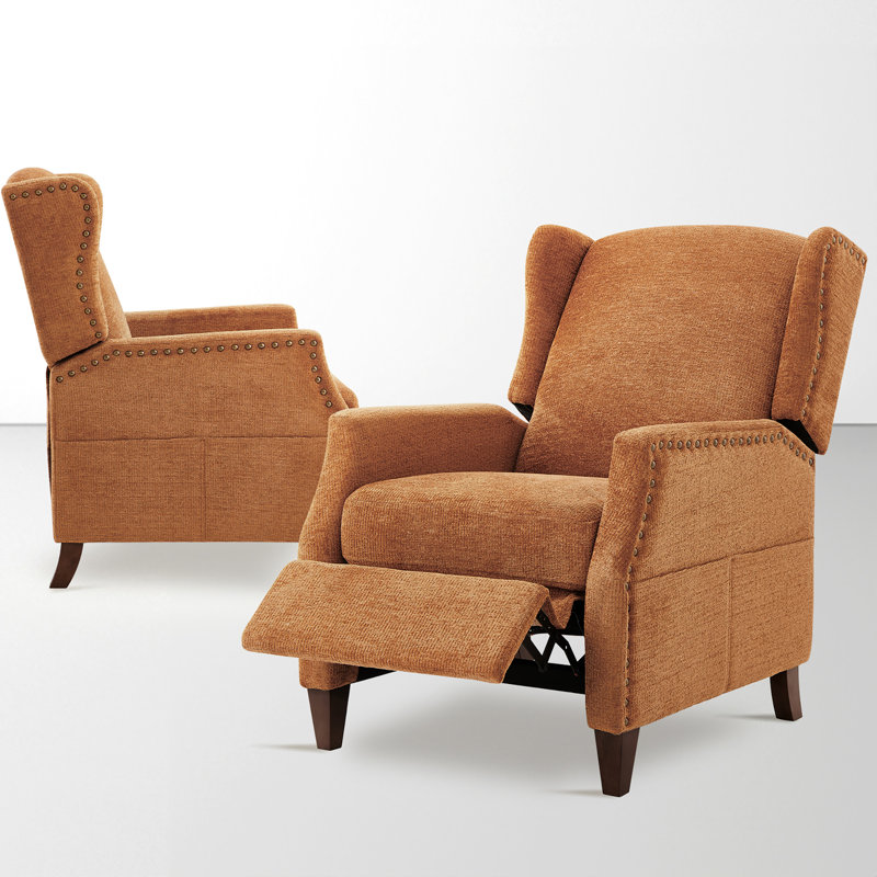 Audrie Upholstered Armchair, Orange Chenille