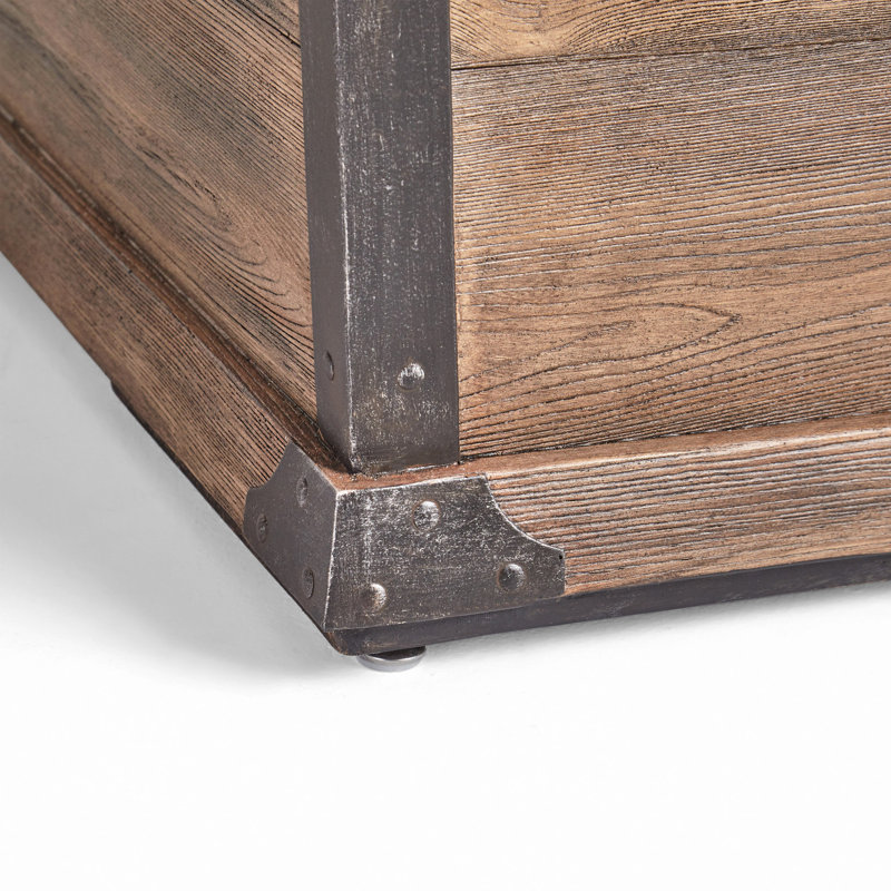 Table de foyer d'extérieur en béton pour terrasse, foyer d'extérieur au gaz rectangulaire de 56 po - 50 000 Btu, foyer d'extérieur à motif en bois (couvercle de réservoir non inclus)
